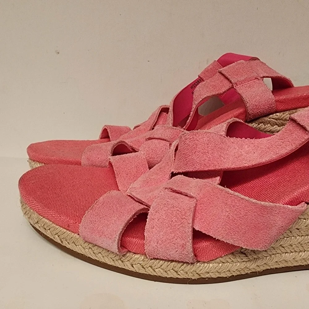 Cole Haan Crystal Espadrille Women’s Fuschia Pink Wedge Sandals Size 7